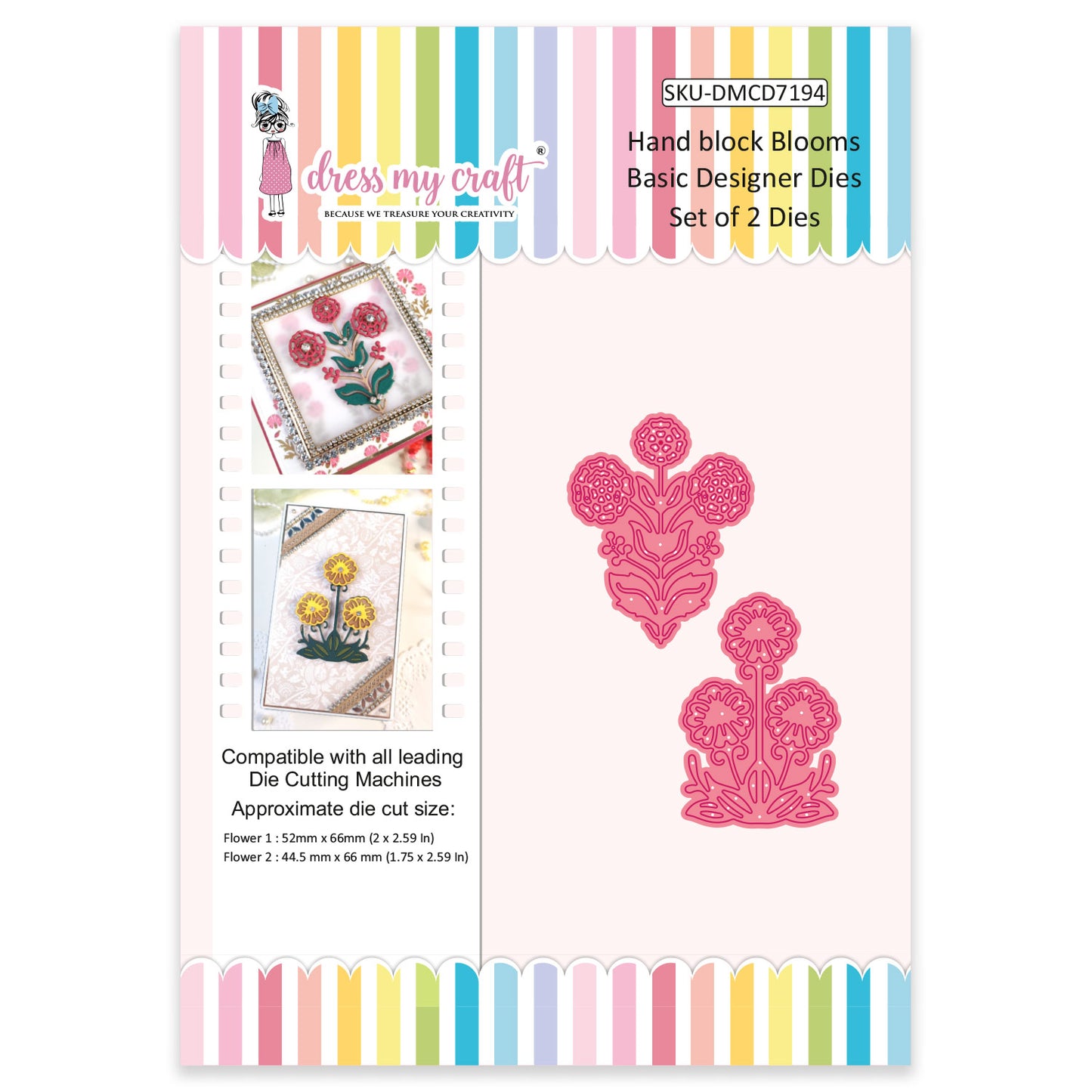 Hand Block Blooms  - Basic Designer Dies