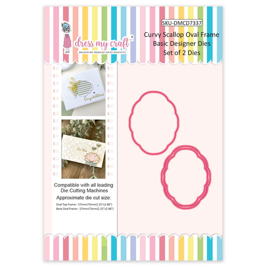 Curvy Scallop Oval Frame - Basic Designer Dies