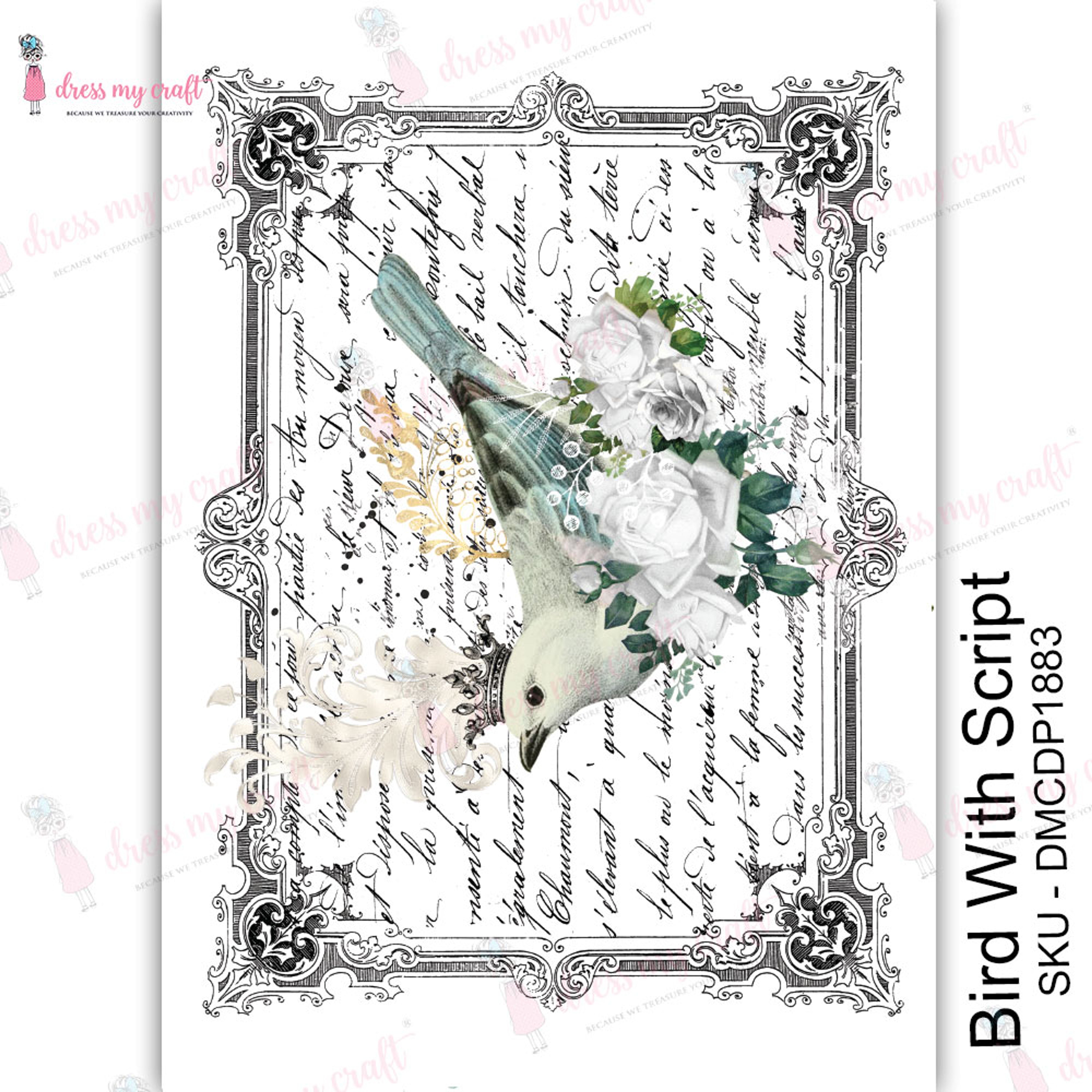 Miniatures Script Transfer Bird With Script - Transfer Me – Dress my craft