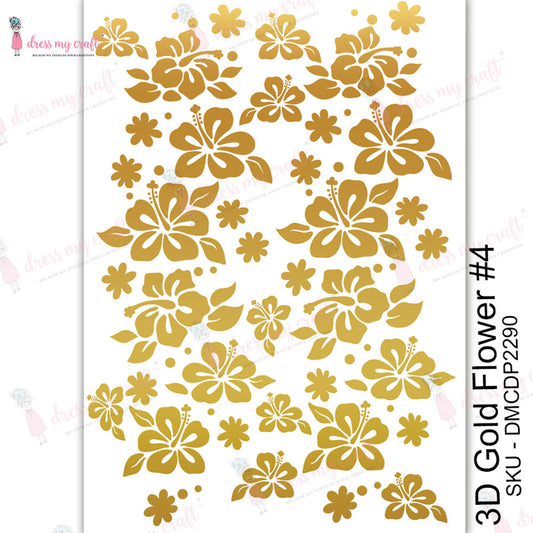 3D Gold - Flower #4 - Transfer Me