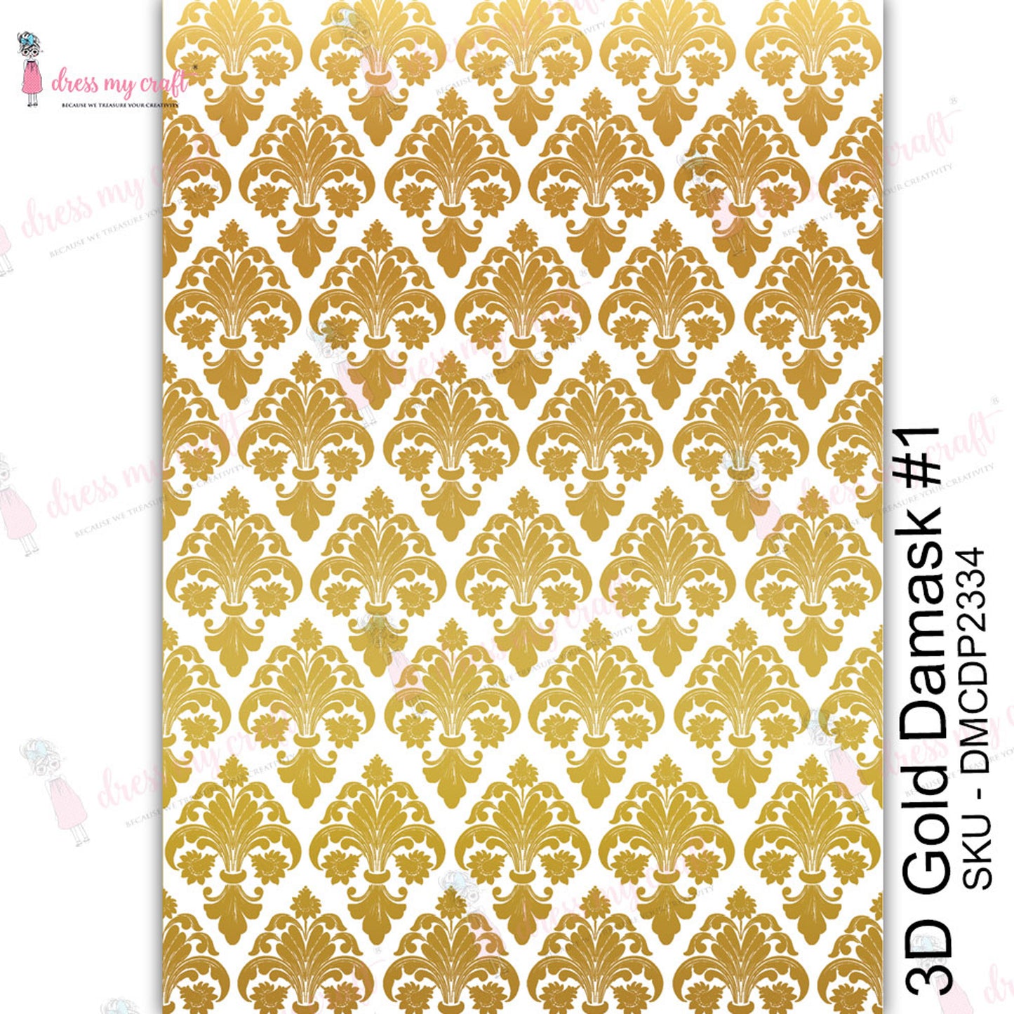 3D Gold - Damask #1 - Transfer Me