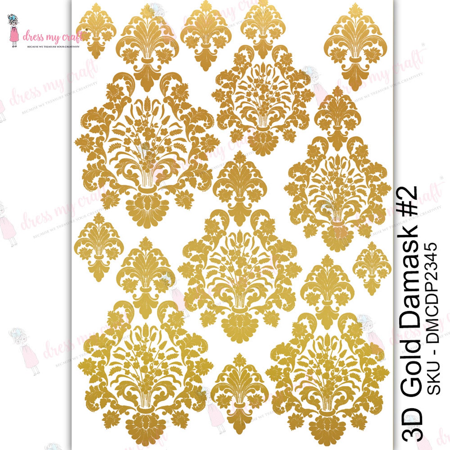 3D Gold - Damask #2 - Transfer Me