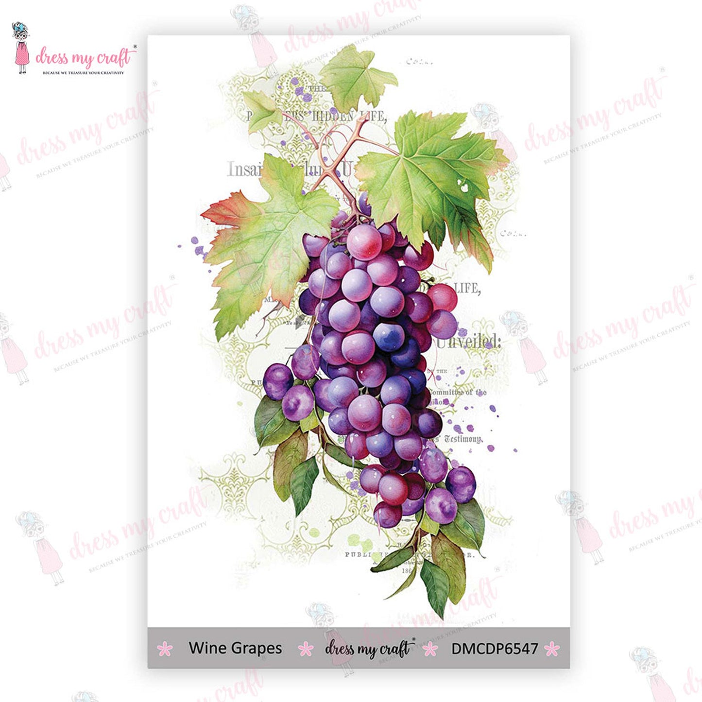 Wine Grapes - Mini Transfer Me (4" X 6")