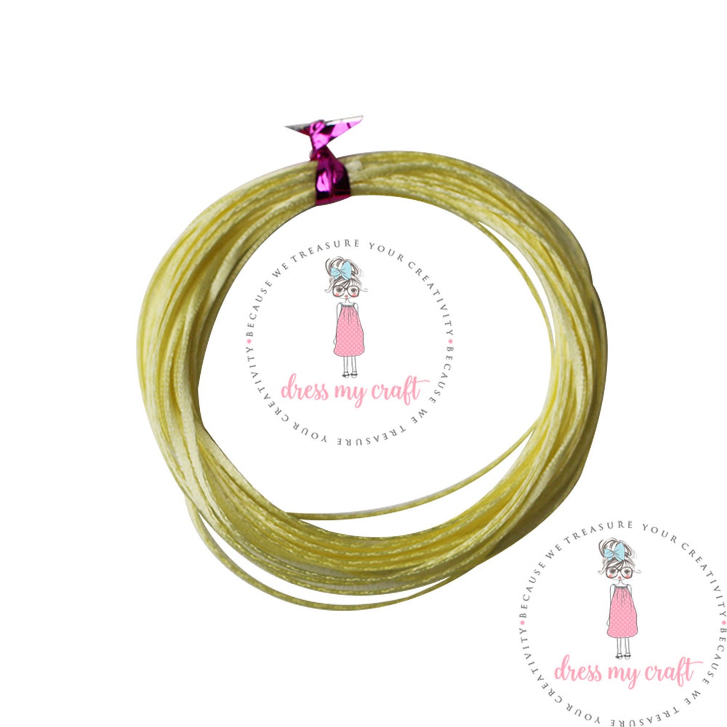 Satin Ribbon Twine - Yellow