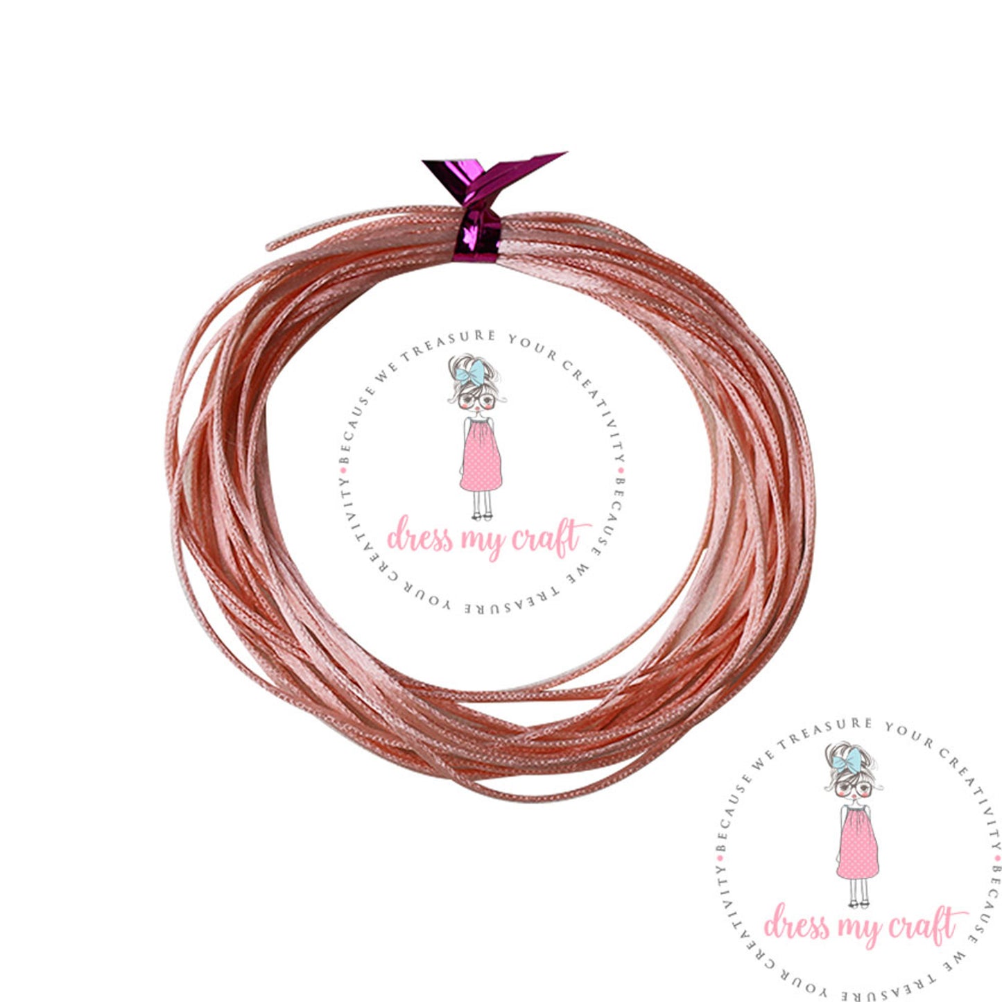 Satin Ribbon Twine - Peach