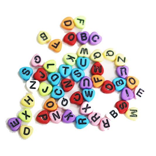 Colorful Round Letter Beads - Coloured