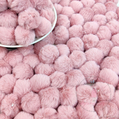 Pastel Pom Poms With Loop Big - Tea Rose