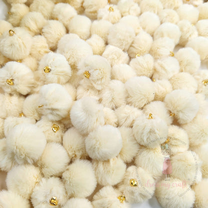 Pastel Pom Poms With Loop - Butter Scotch