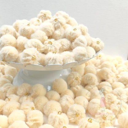 Pastel Pom Poms With Loop - Butter Scotch