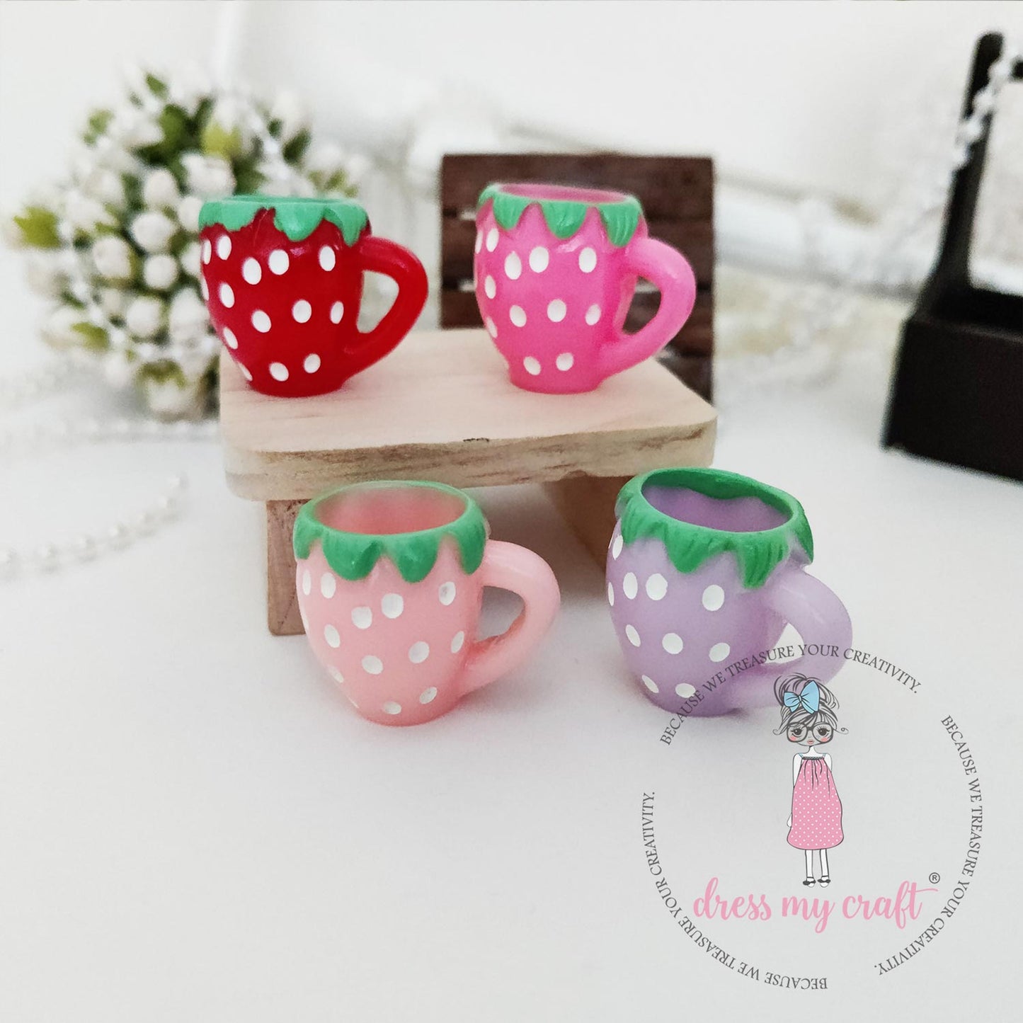 Miniature Strawberry Mugs