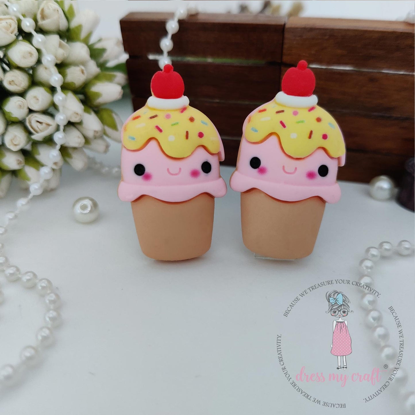 Miniature Ice cream Cone Charm