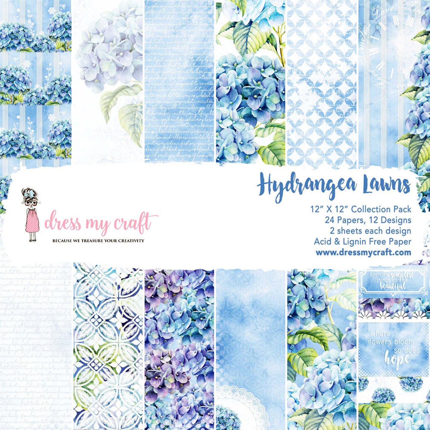 Hydrangea Lawns - 12"X12" Paper Pad