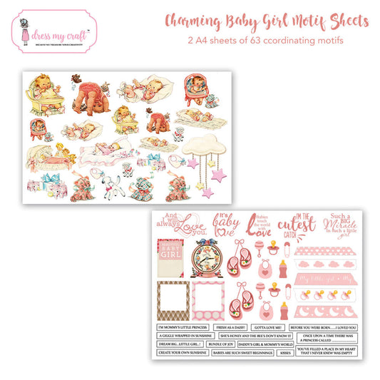 Charming Baby Girl Motif Sheet