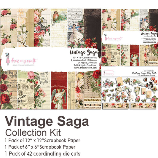 Vintage Saga Collection Kit with Die Cuts