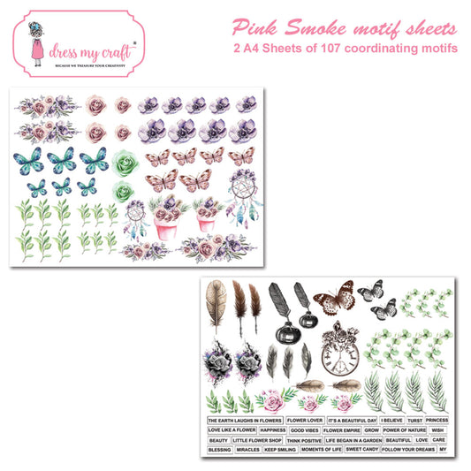 Pink Smoke Motif Sheet