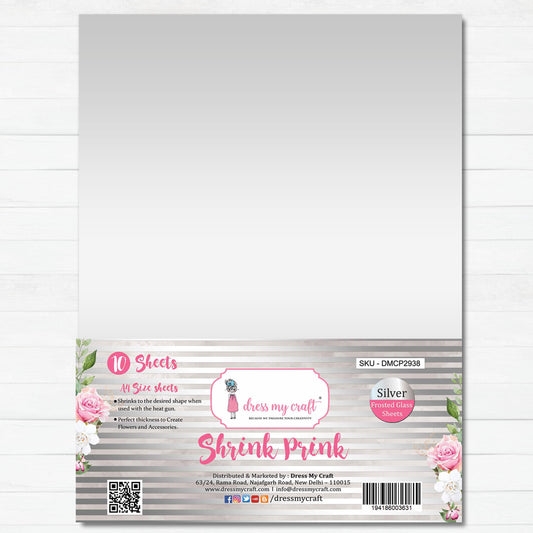 Silver Frosted Glass Sheet - Shrink Prink