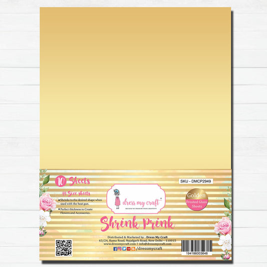 Golden Frosted Glass Sheet - Shrink Prink