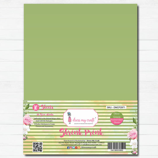 Olive Frosted Glass Sheet - Shrink Prink