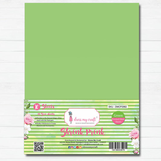 Green Frosted Glass Sheet - Shrink Prink