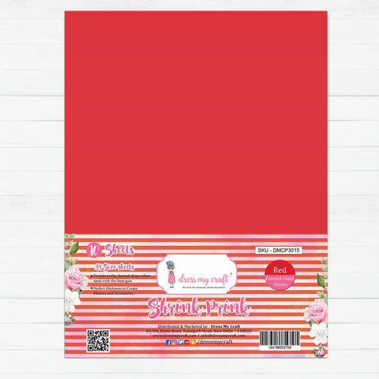 Red Frosted Glass Sheet - Shrink Prink