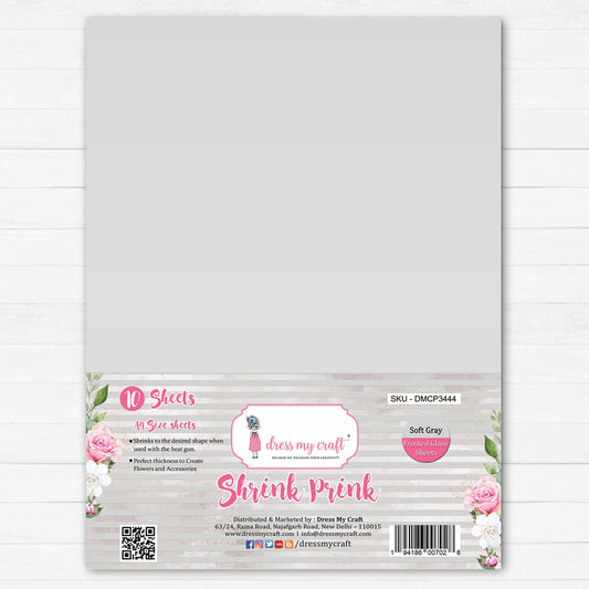 Soft Gray Frosted Glass Sheet - Shrink Prink