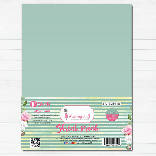 Dull Green Frosted Glass Sheet - Shrink Prink