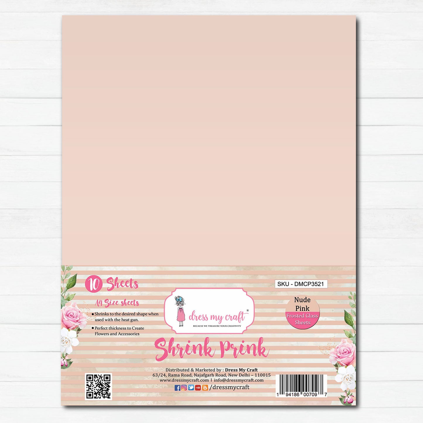 Nude Pink Frosted Glass Sheet - Shrink Prink