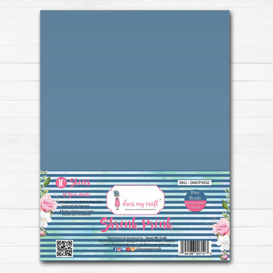 Blue Beads Frosted Glass Sheet - Shrink Prink