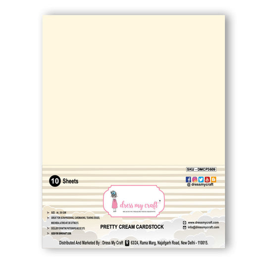 Pretty Cream Cardstock - 8.25 inch x 11.75 inch - 250 gsm