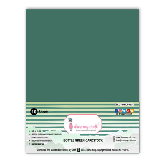 Bottle Green Cardstock - 8.25 inch x 11.75 inch - 250 gsm