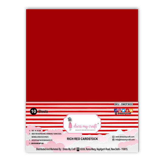 Rich Red Cardstock - 8.25 inch x 11.75 inch - 250 gsm