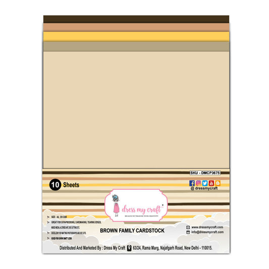 Brown Family Cardstock - 8.25 inch x 11.75 inch - 250 gsm