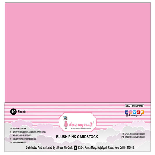 Blush Pink Cardstock 12x12 - 250 gsm