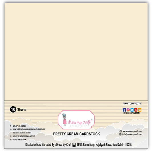 Pretty Cream Cardstock 12x12 - 250 gsm