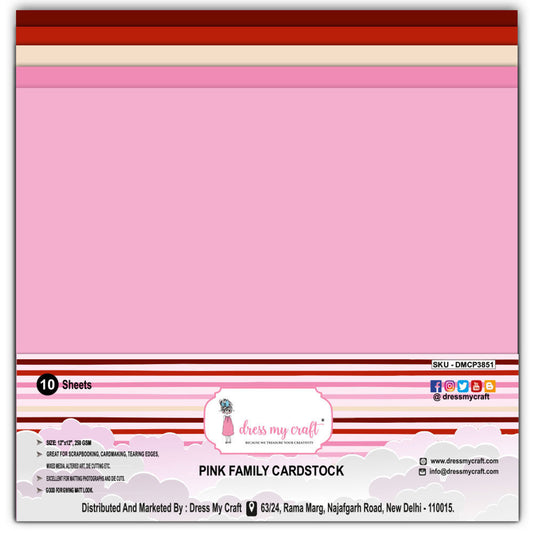 Pink Family Cardstock 12x12 - 250 gsm