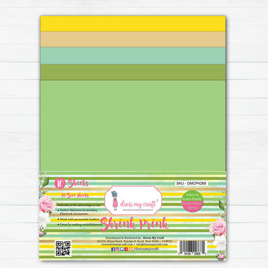 Yellow & Green Family - Shrink Prink Frosted Sheet