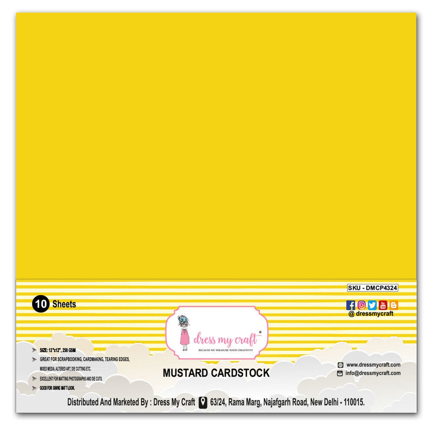 Mustard Cardstock 12x12 - 250 gsm