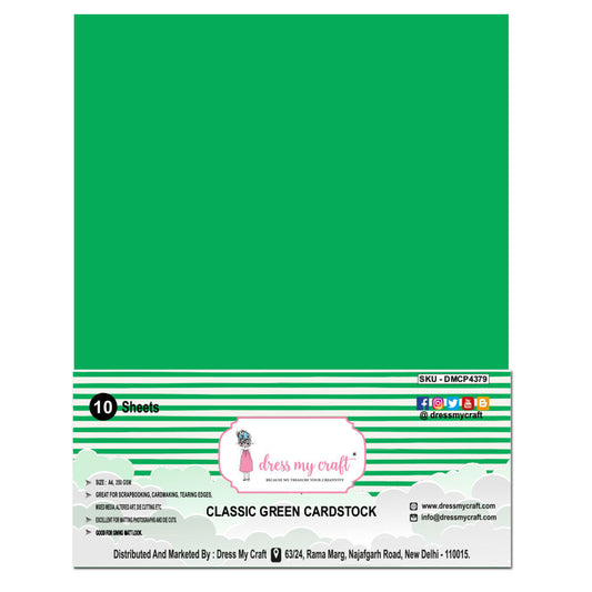 Classic Green Cardstock - 8.25 inch x 11.75 inch - 250 gsm