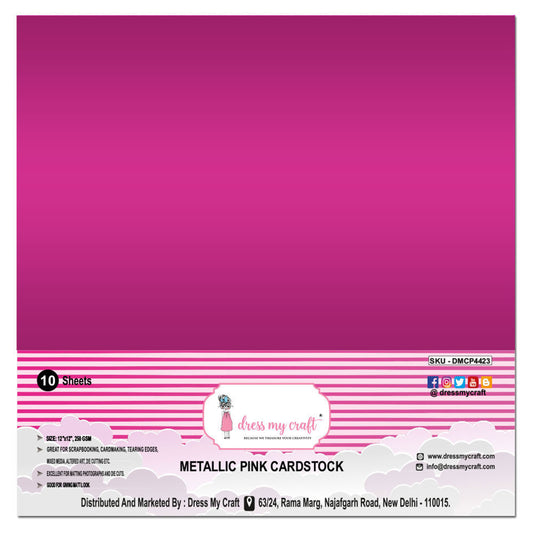 Metallic Pink  Cardstock 12x12 - 250 gsm