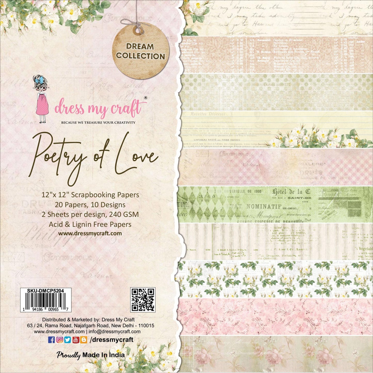 Poetry Of Love- 12 x 12 Paper Pack