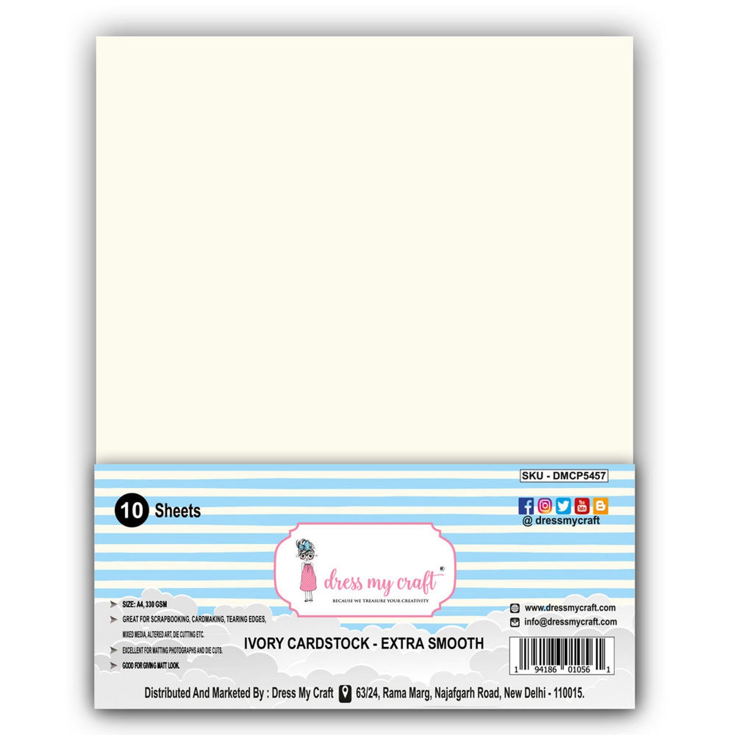 Ivory Cardstock - Extra Smooth - A4 - 330 gsm