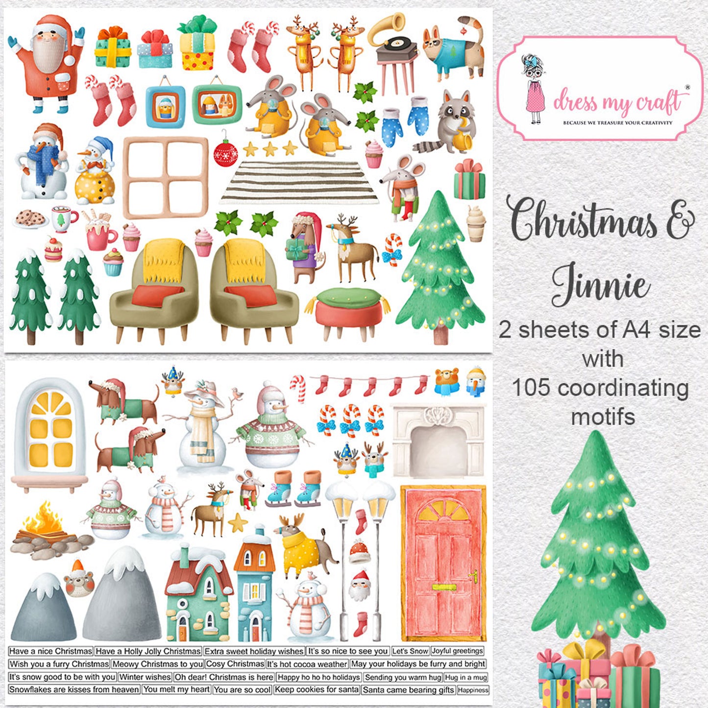 Christmas & Jinnie Motif Sheets