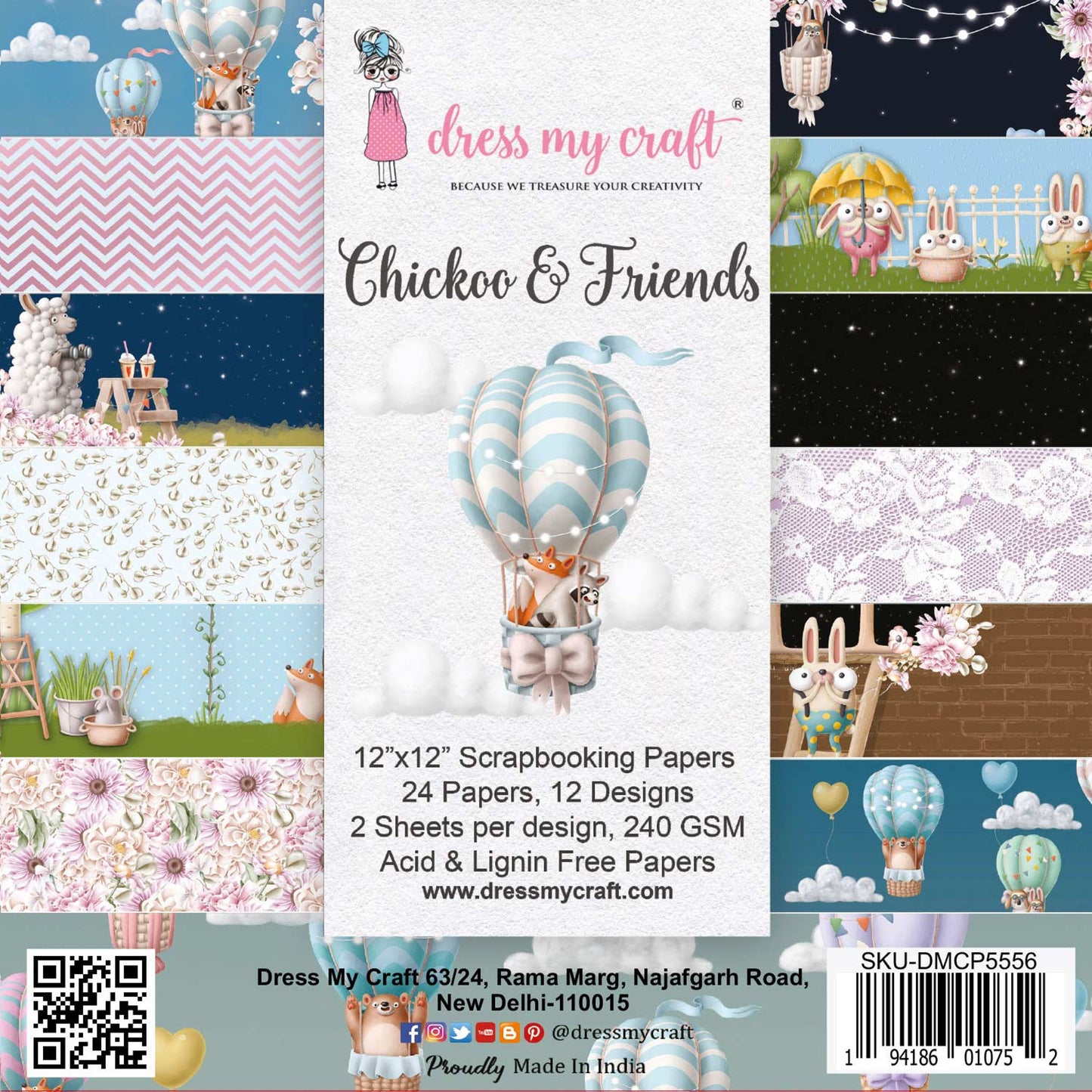 Chickoo & Friends 12''x12'' Paper Pad