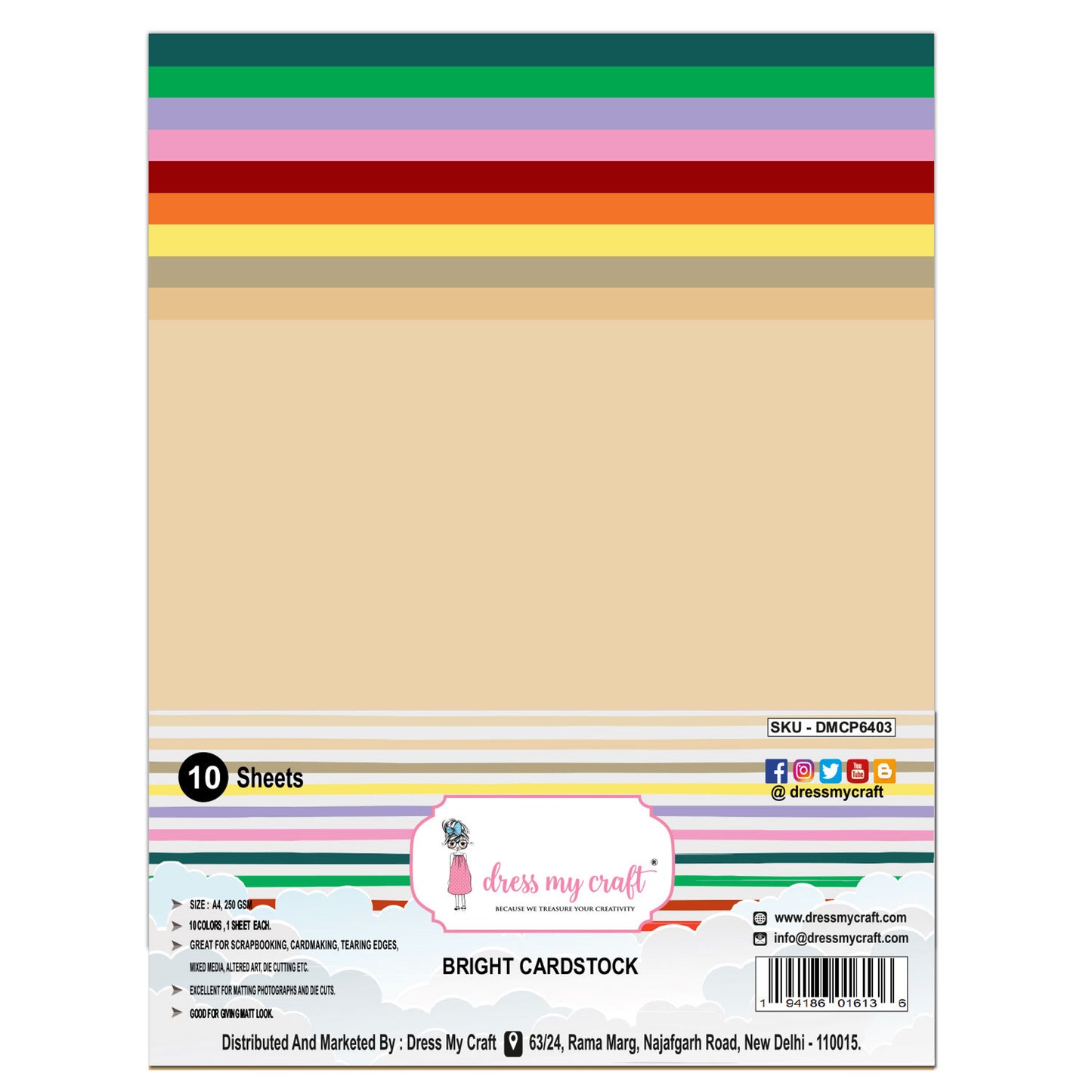 Bright Cardstock (Pack of 10)