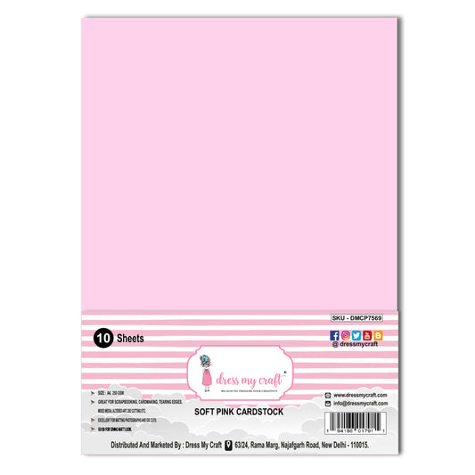 Soft Pink Cardstock - A4 - 250 Gsm