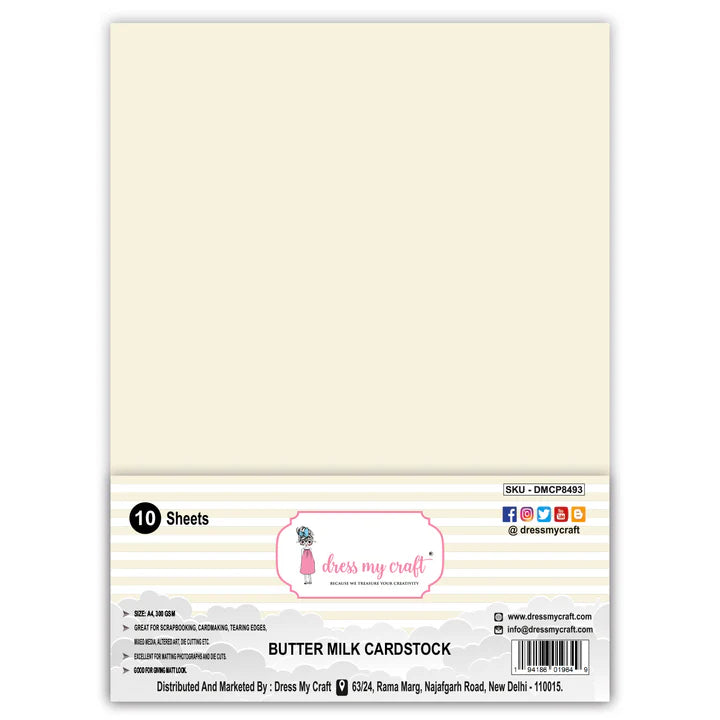 Butter Milk Cardstock - A4 (Pack of 10 Sheets)