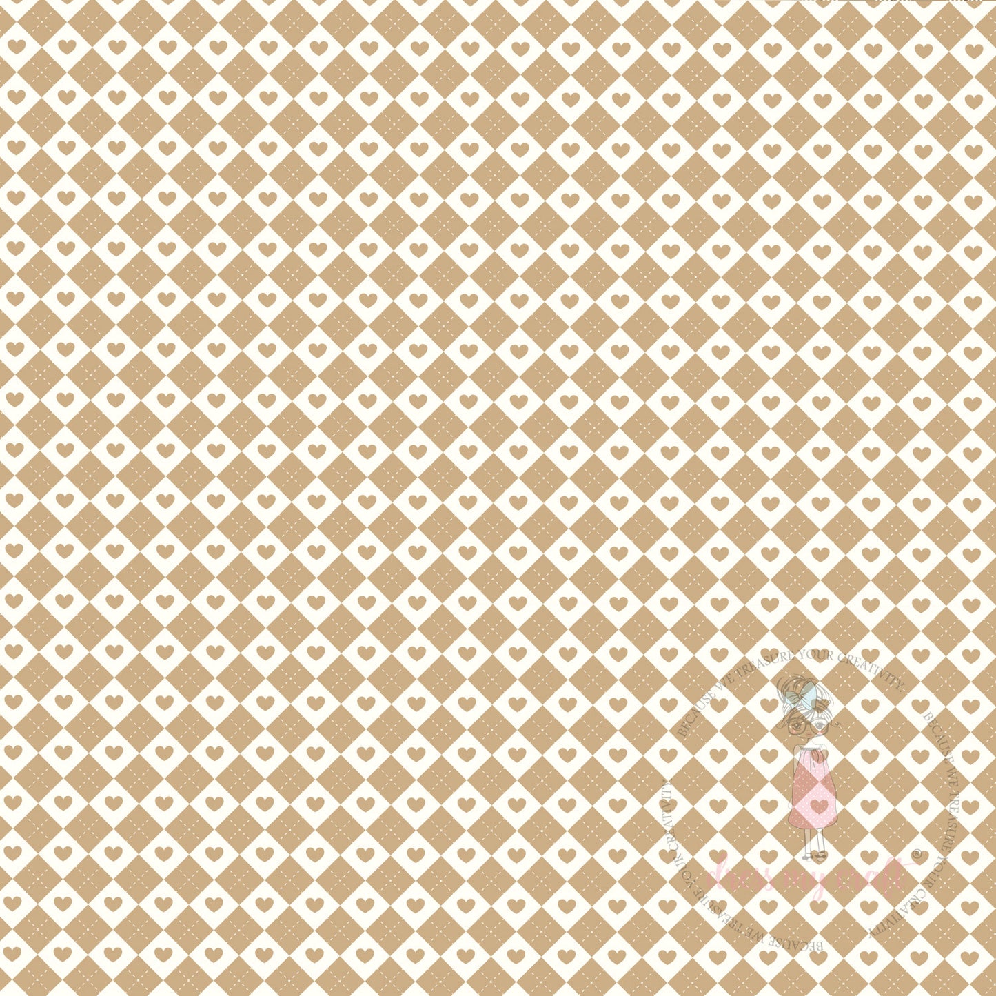 Baby Brown Love Grid Pack Of 10 - 12" x 12" Loose Sheets