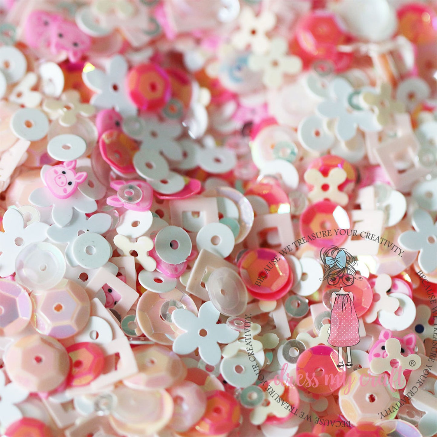 Pink Piggy Mix Sequins