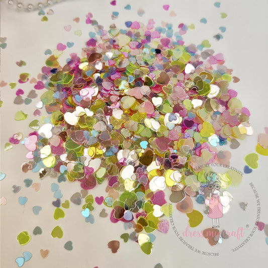 Rainbow Heart Sequins - 8gm