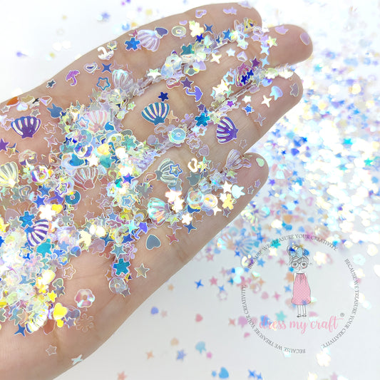 Holographic Mermaid Shimmer Sequins - 8gms